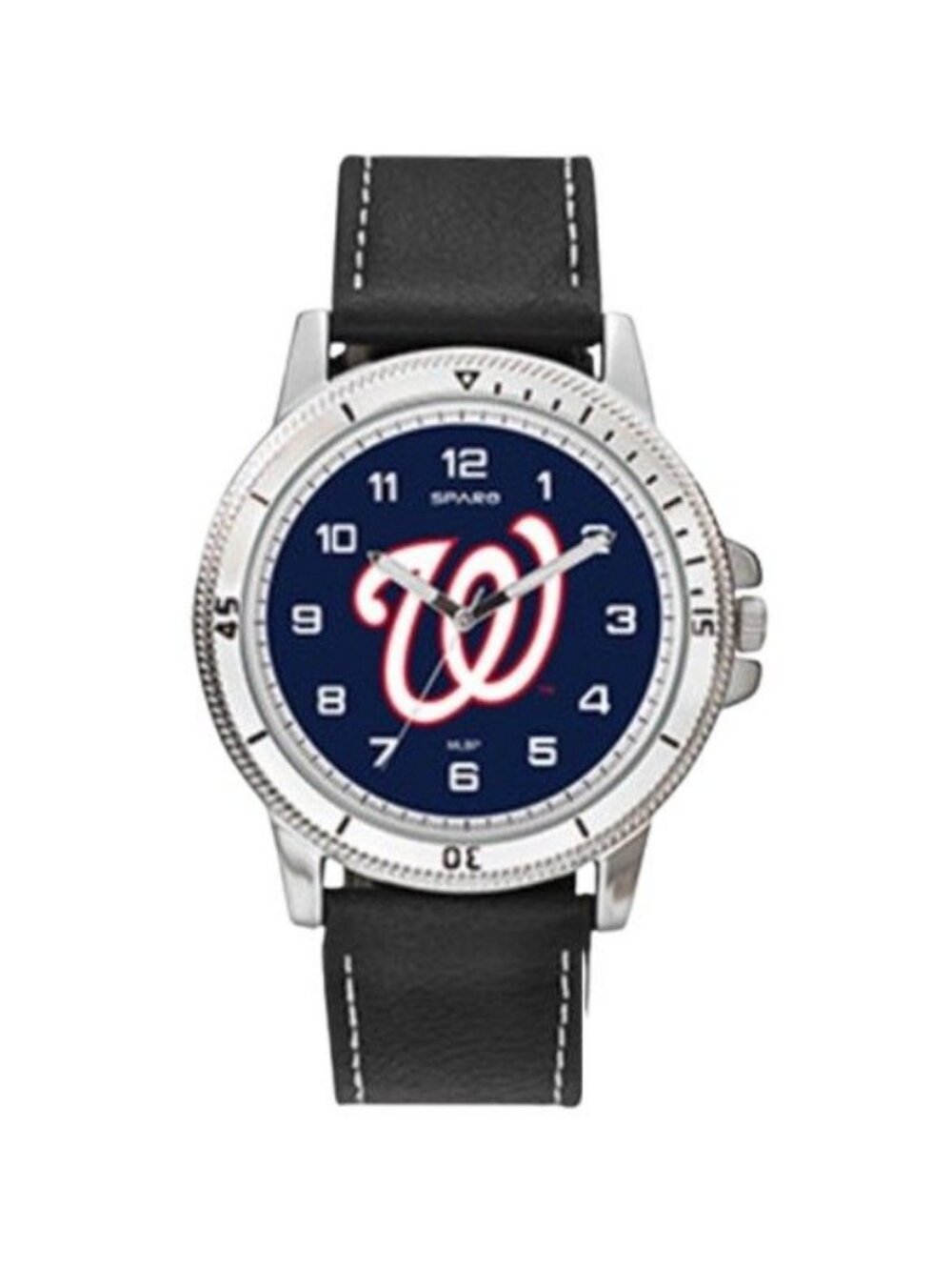 Washington Nationals Watch Classic Sports Mens Black Leather Sparo MLB Merch